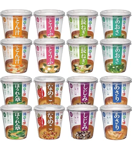 マルコメ カップ 料亭の味 みそ汁 7種 66個 アミューズメント Amazon.co.jp: マルコメ カップ みそ汁 料亭の味 【 限定 全16食 】 8